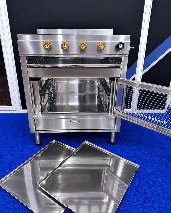 Cocina con horno 4 quemadores FULL ACERO thumbnail 3