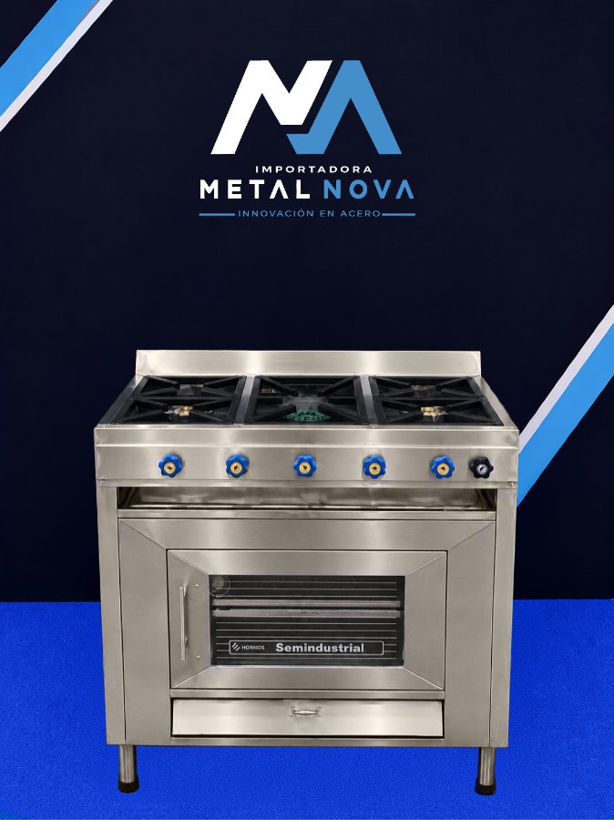 Cocina con horno 5 quemadores FULL ACERO